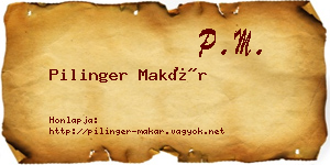 Pilinger Makár névjegykártya